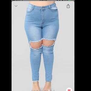 Fashion Nova plus size jeans in a size 2X.